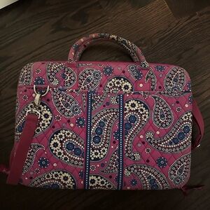 Vera Bradley Hard Side Laptop Carrying Case in Purple Paisley